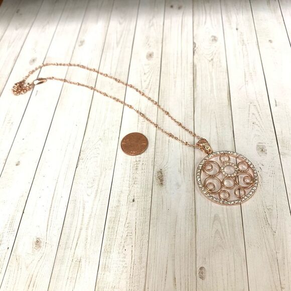 Viannois Rose Gold Circles Necklace - Picture 1 of 4